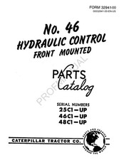 Caterpillar Cat No. 46 Hydraulic Control Parts Catalog Manual