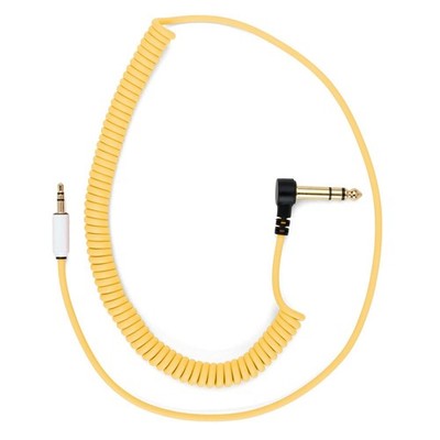 MyVolts Curly Stereo Synth Cable, Pineapple Yellow