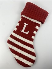 Wondershop Initial L Monogram 17  Christmas Stocking Red/White Stripe Target