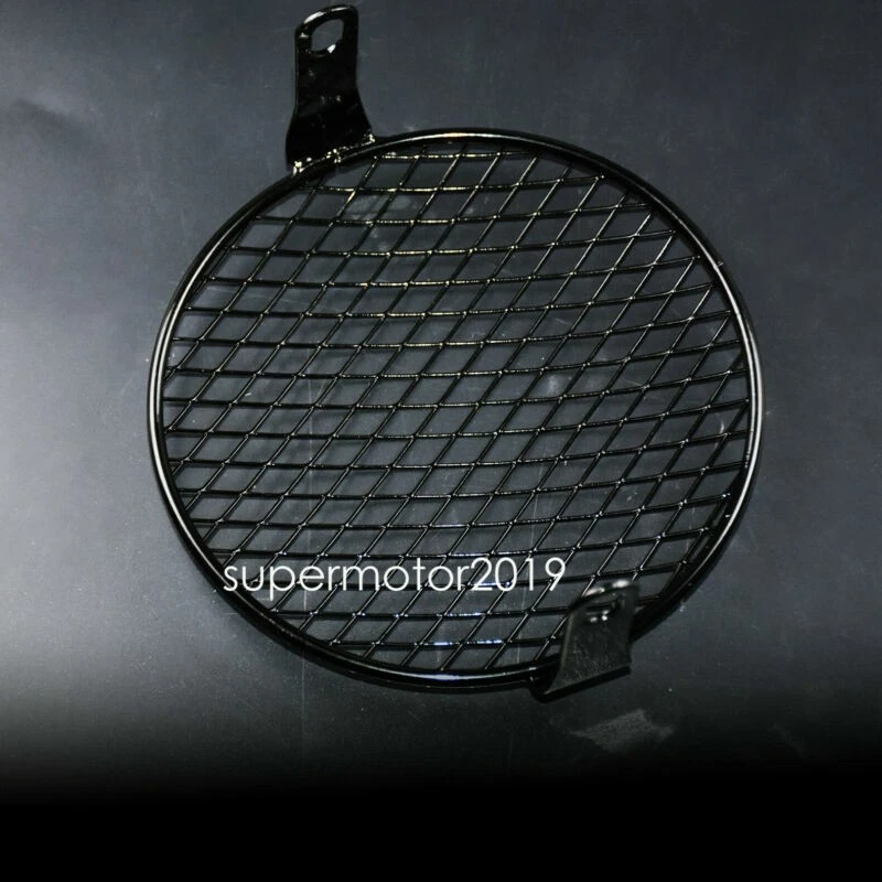 6.7" Motorcycle Grill Mount Headlight Lamp Front Cover Mask Fit For Jeep Yamaha - Image 2 of 4