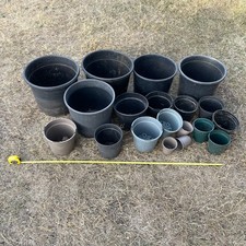 Black Plastic Outdoor Plant Pot Collection Shrubs Trees or Plants - Mixed - Used