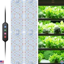 36W Full Spectrum Grow Lights - 4-Pack, 768 LEDs, Timer & Daisy Chain Function
