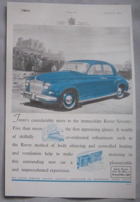 1952 Rover Seventy-Five Original advert No.3