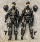 Hasbro GI Joe 25TH DOLLAR GENERAL BLACK COBRA SOLDIER TROOPER W CUSTOM BERET X 2