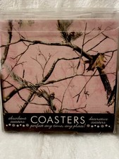 Set Of 4 Beverage Coasters Pink Realtree Camouflage Design Set Of 4 Beverage Coasters Pink Realtree Camouflage Design