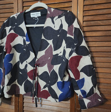 Giorgio Armani Blazer Women's Italy Size 40/6,FALL LEAF DESIGN TIE FRONT Jacket