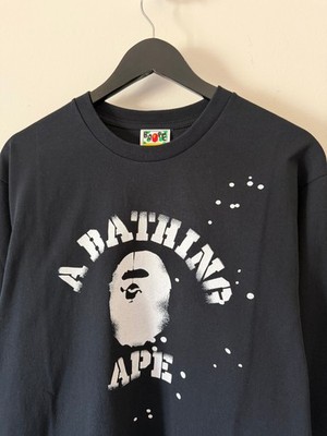 Joshua Vides x Bape College Logo Long Sleeve Tee - Size XL - Black