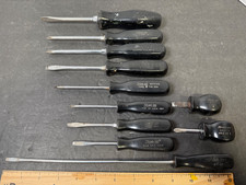 Vintage Snap On Tools Black Handled 11 Piece Screwdriver Set LOT 🪛