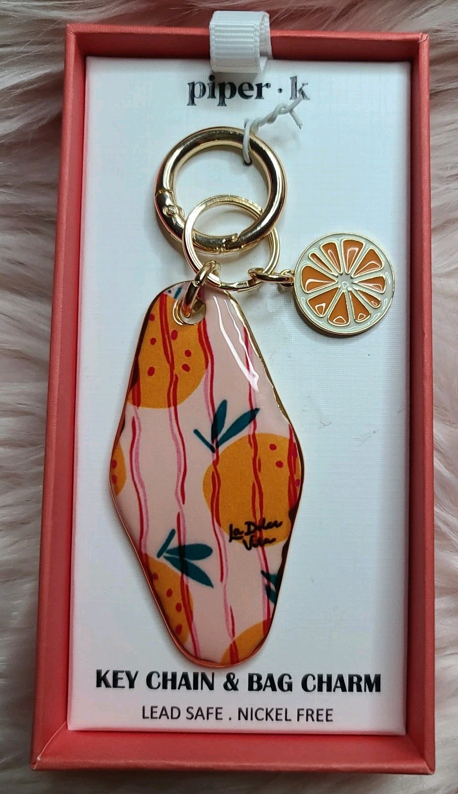 Piper K Motel Key Keychain Charm