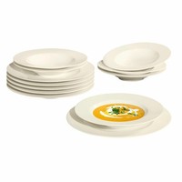 Seltmann Weiden Zoé Fine Diamond Tafelservice 12-Tlg. Service Geschirr Set Creme