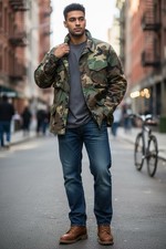 Alpha Industries Field Military Jacket Woodland Camo Large-Regular Cold Weather