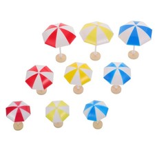 9 Pcs Miniature Beach Accessories Cake Topper Umbrella Dollhouse