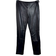 Hugo Buscati Vintage Leather Pants Straight Leg Womens Black Size 4 TALL
