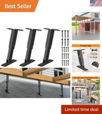 Durable Adjustable Black Metal Roof Riser Brackets for Gazebo & Patio - 3 Count