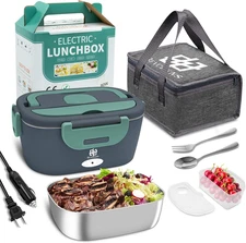 Electric Lunch Box for Car, 3 in 1 Portable Heating Lunch Box with 1.8L Removab
