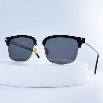 #ad Tom Ford TF5683 B Black Gold Browline Sunglasses Square 55 19 145 $139.00