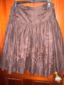 Y2K Brown Flare Skirt with sequence Size 6