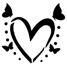 Really Great Stencils, Heart Butterflies 9 Stencil, 4x4", Small, Valentines