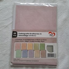 10 Fadengrafik-Grußkarten "Soft-Marmor", + Umschläge B6, Jittenmeier