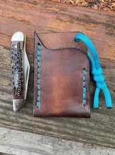 Leather Knife Slip Pouch Handmade Case XX  Peanut Sized Knives