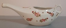 Vintage W T  C Germany Infant Invalid Feeder Ceramic Pot Floral with Gold
