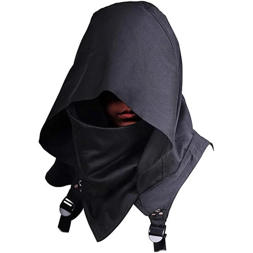 Cyberpunk Schurke Kutte Kapuze Schal Winter Unisex Halswärmer Kostüm Kapuzenmütze - Bild 2 von 26