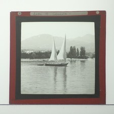 MAGIC LANTERN SLIDE YACHT ON LAKE OF GENEVA
