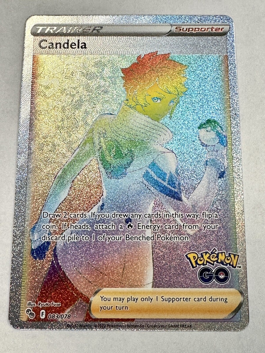 Pokmon TCG - Candela - 083/078 - Pokemon GO Rainbow Holo Secret Rare - NM/M Pokmon TCG - Candela - 083/078 - Pokemon GO Rainbow Holo Secret Rare - NM/M