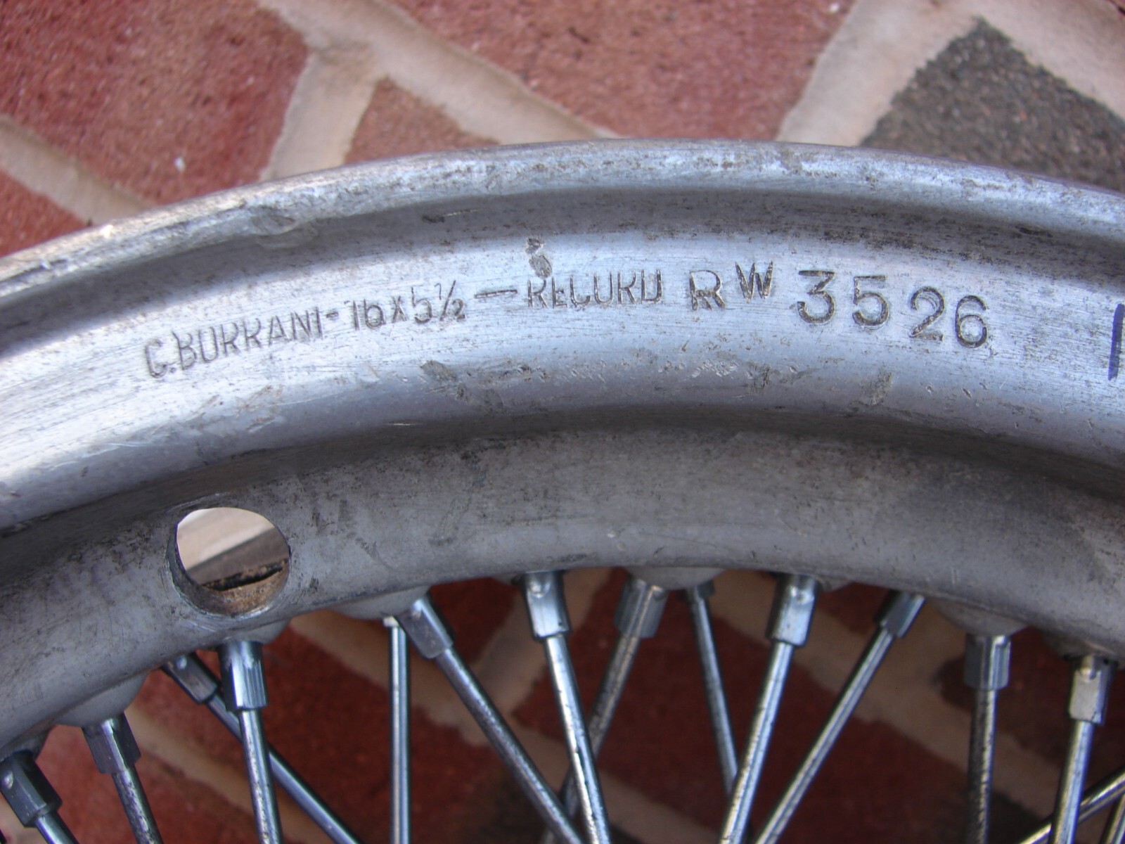 1959 FERRARI 250 GT CALIFORNIA SPYDER BORRANI 16X5.5 WHEEL RW 3526 DATED 9-59