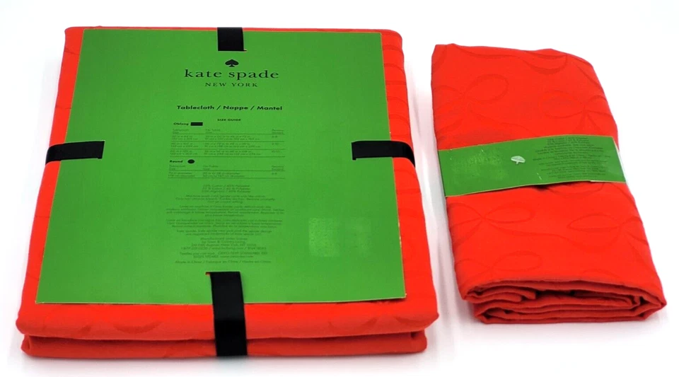 Kate Spade All Wrapped Up Christmas Bows Cranberry Red Tablecloth and Napkin Set - Image 2 of 4