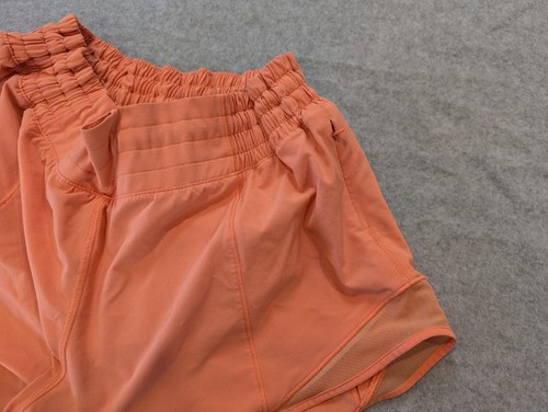 Lululemon Tracker Short Damen 10 orange gefüttert Mid-Rise Reißverschlusstaschen Athleisure - Bild 4 von 14