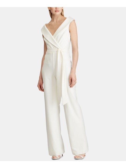Ralph Lauren Womens White Sleeveless V 