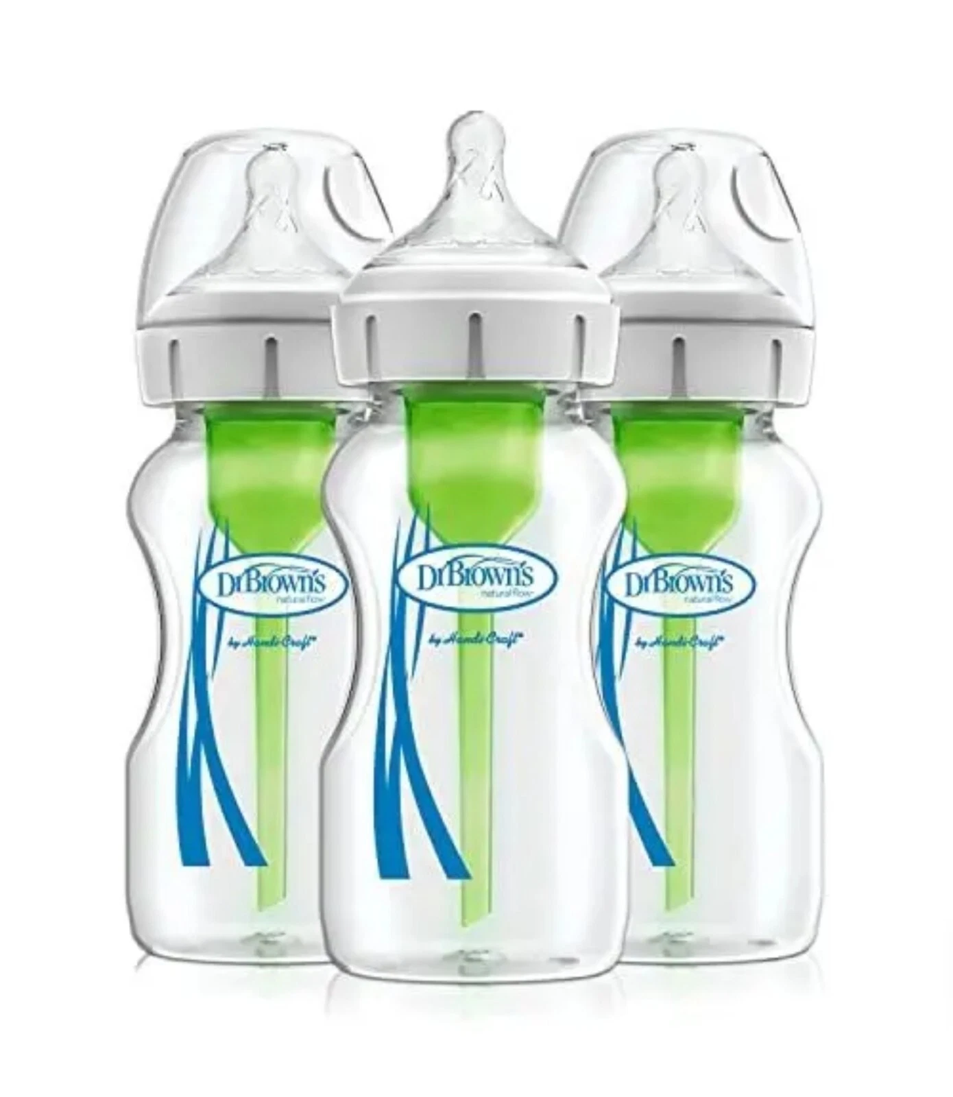 Dr. Brown’s Natural Flow® Anti-Colic Options+™ Wide-Neck Glass Baby Bottles 9 oz