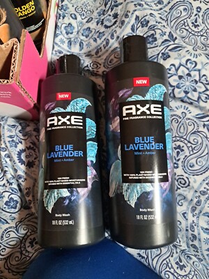 2 Axe Fine Fragrance Collection Mens  Body Wash Blue Lavender 18 OZ 