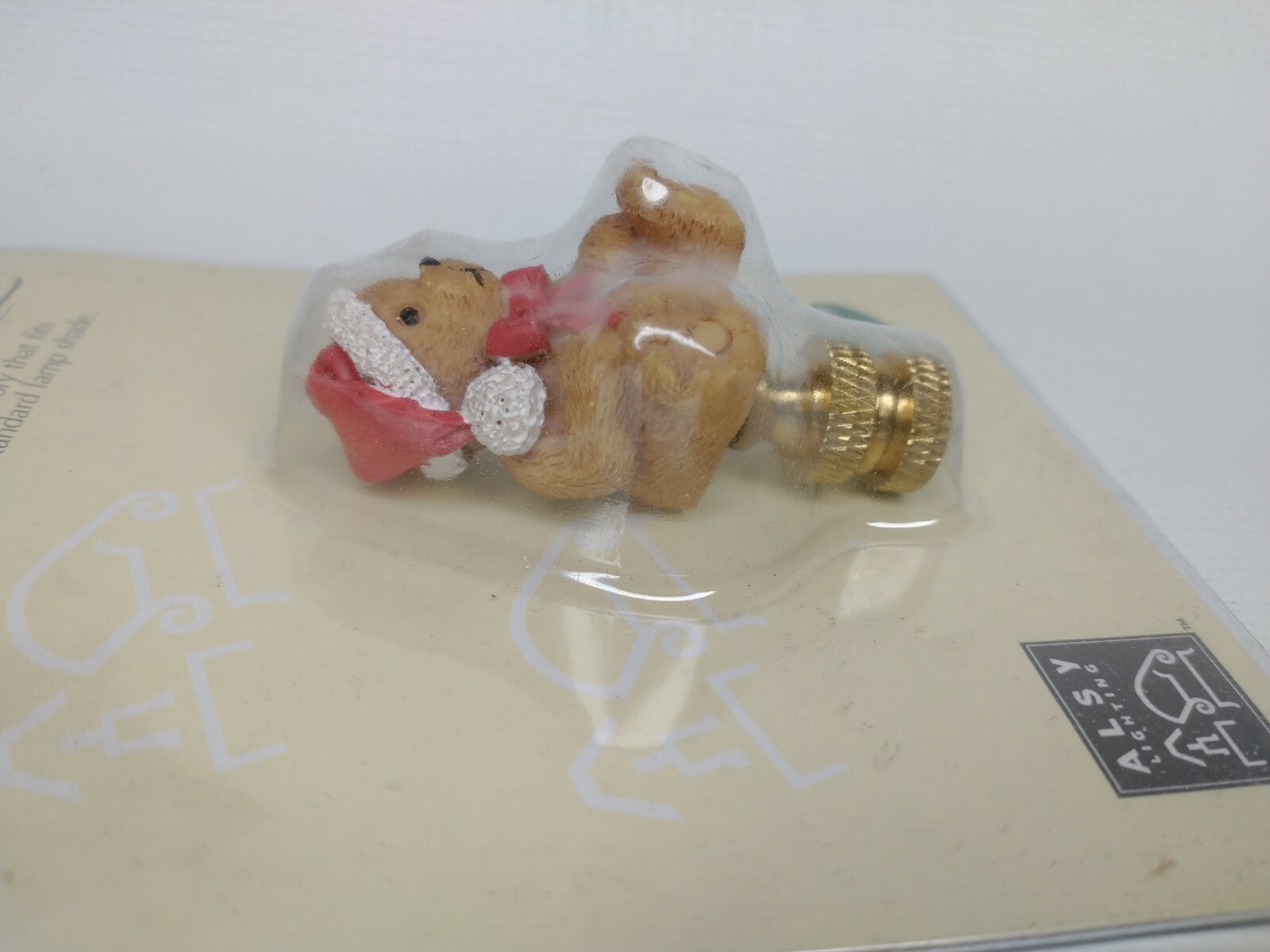 Alsy Lighting Lamp Finial Solid Brass Base Teddy Bear Santa