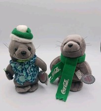 Vintage 1998 1999 HOLIDAY Coca-Cola Seal Bean Bag Plush,NEW WITH TAGS