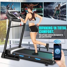   Large Treadmill Folding Treadmill with 15 Auto Incline Smart App Control USA