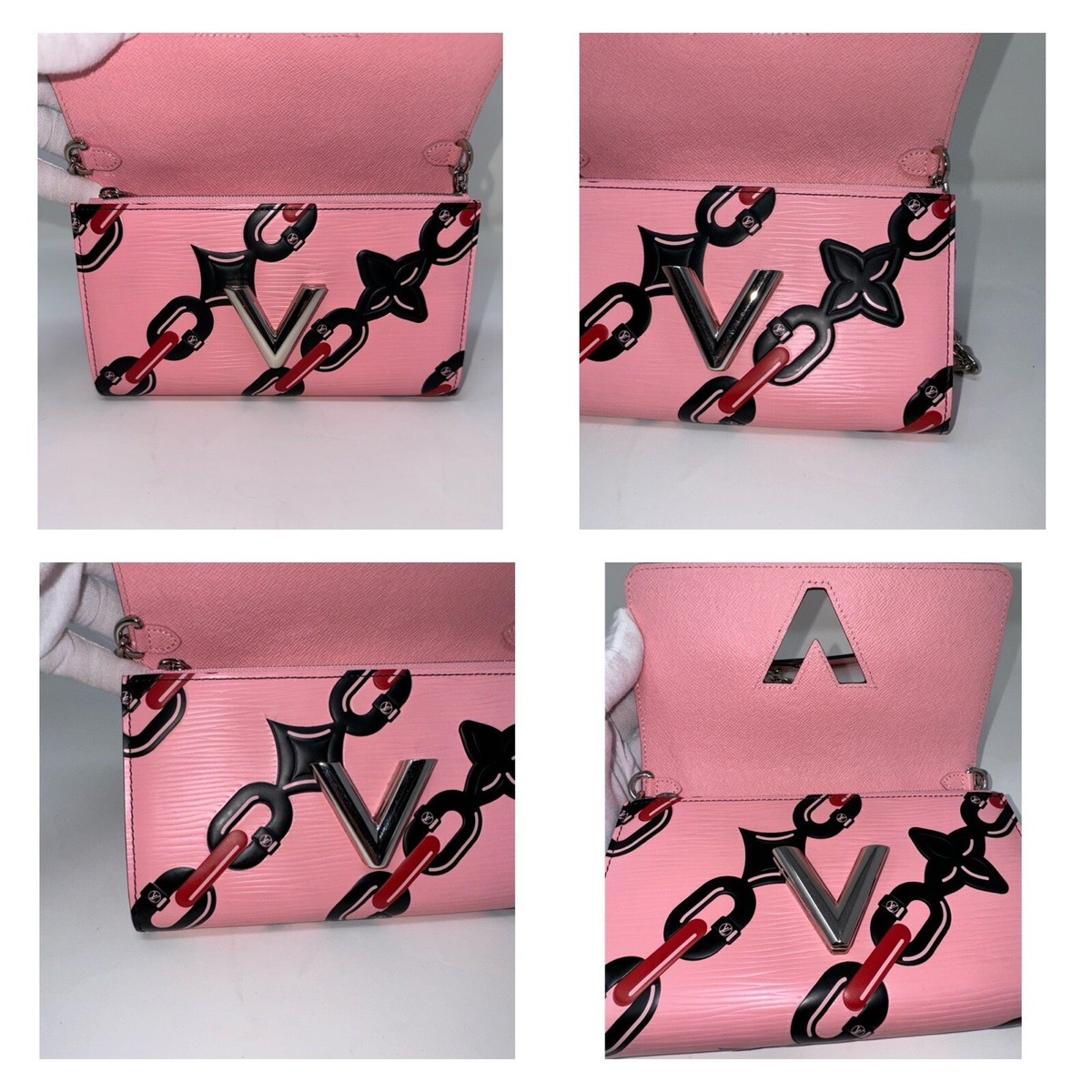 RARE Louis Vuitton LV Chain Flower Pink Epi Leather PM Twist