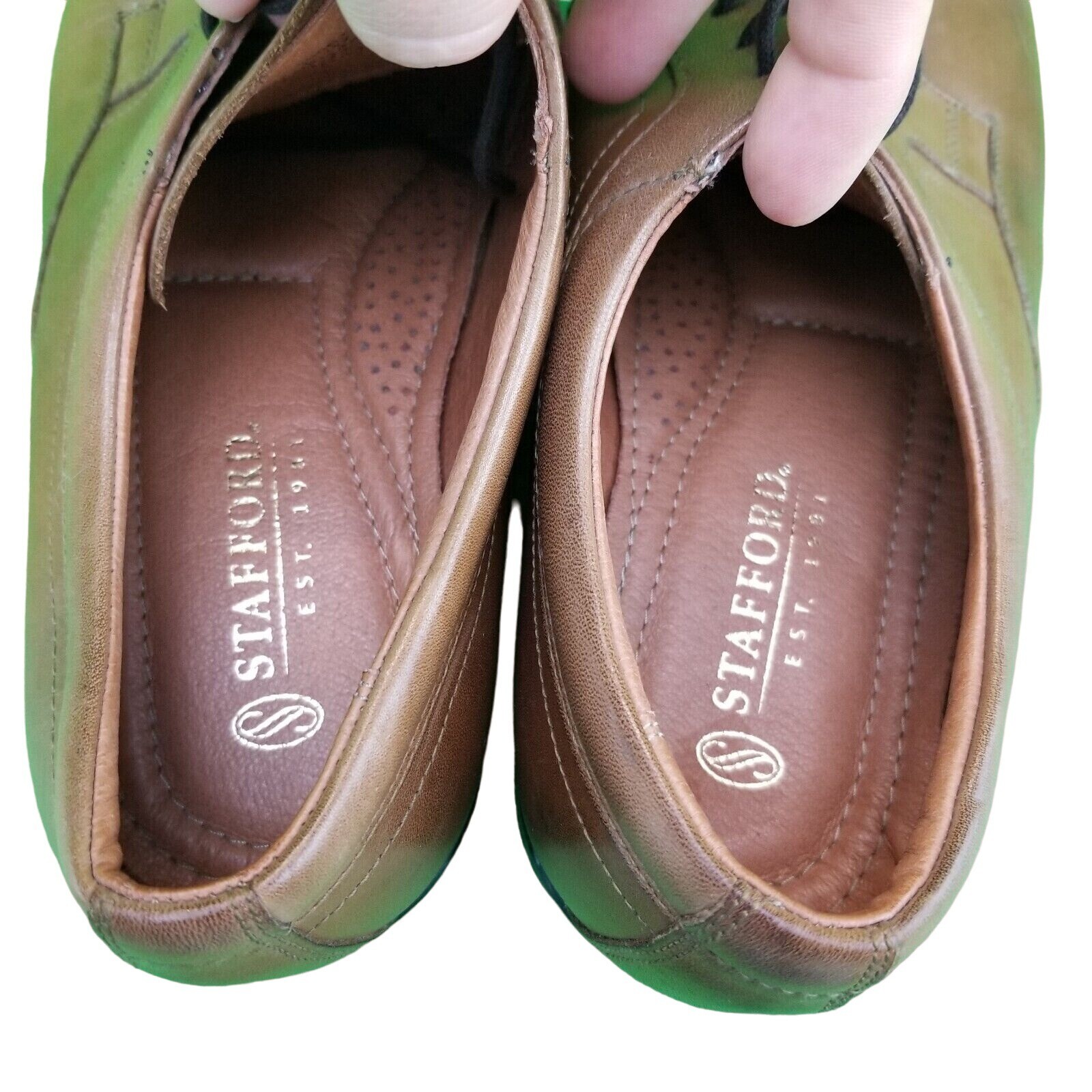 SAOLA Scarpe eleganti STAFFORD TAN Oxford pelle punta cappuccio uomo 10 5M casual comode derby