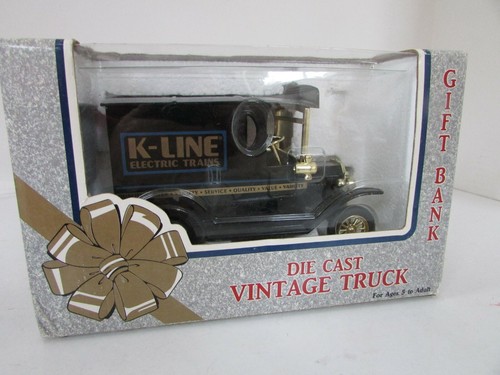 K-LINE ELECTRIC TRAINS VINTAGE DIECAST BLACK TRUCK GIFT BANK MIB LotD