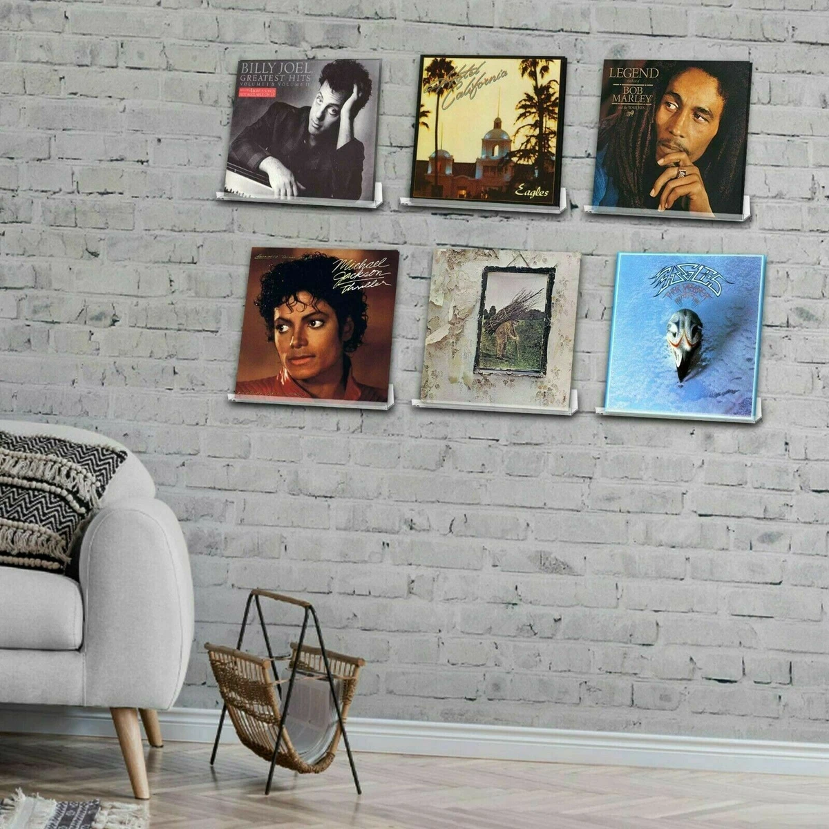 Vinyl wall 2024 display shelf