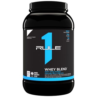 Rule One Proteins Whey Blend - Vanilla Ice Cream 24g Fast-Acting Whey Protein...