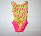 Vintage 1991 Barbie Bath Magic Swimsuit Bathing Suit Yellow Pink #5274 Mattel