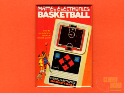 Mattel Electronics Basketball handheld box art 2x3'' fridge/locker magnet 