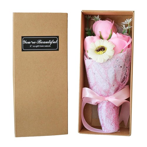New Artificial Carnation Rose Soap Flower Bouquet Best Gift for Girlfriend Wife - Picture 4 of 20