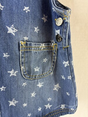 Tahari Denim Dress Girls 4T, Overall Skirt Jean w Stars All Over Print Blue  | eBay