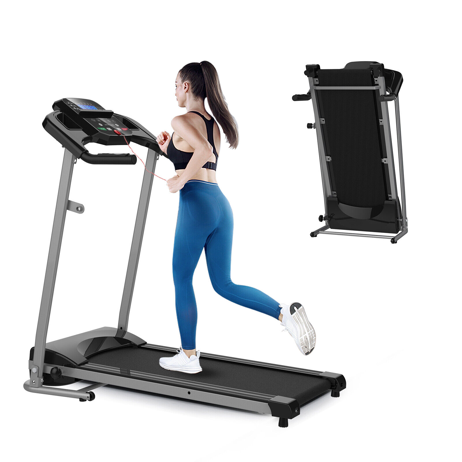 Foldable Electric Treadmill 2.5HP Motorized Running Machine with 12 Perset