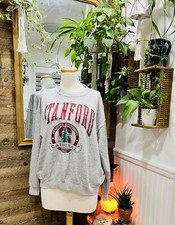 Stanford University XL Gray Red Cardinal Galt Sand Crew Neck Sweatshirt Vtg 90s