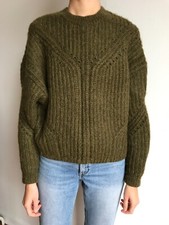 Other Stories Knit Sweater - Olive Green, Wool Alpaca Blend, Size XS