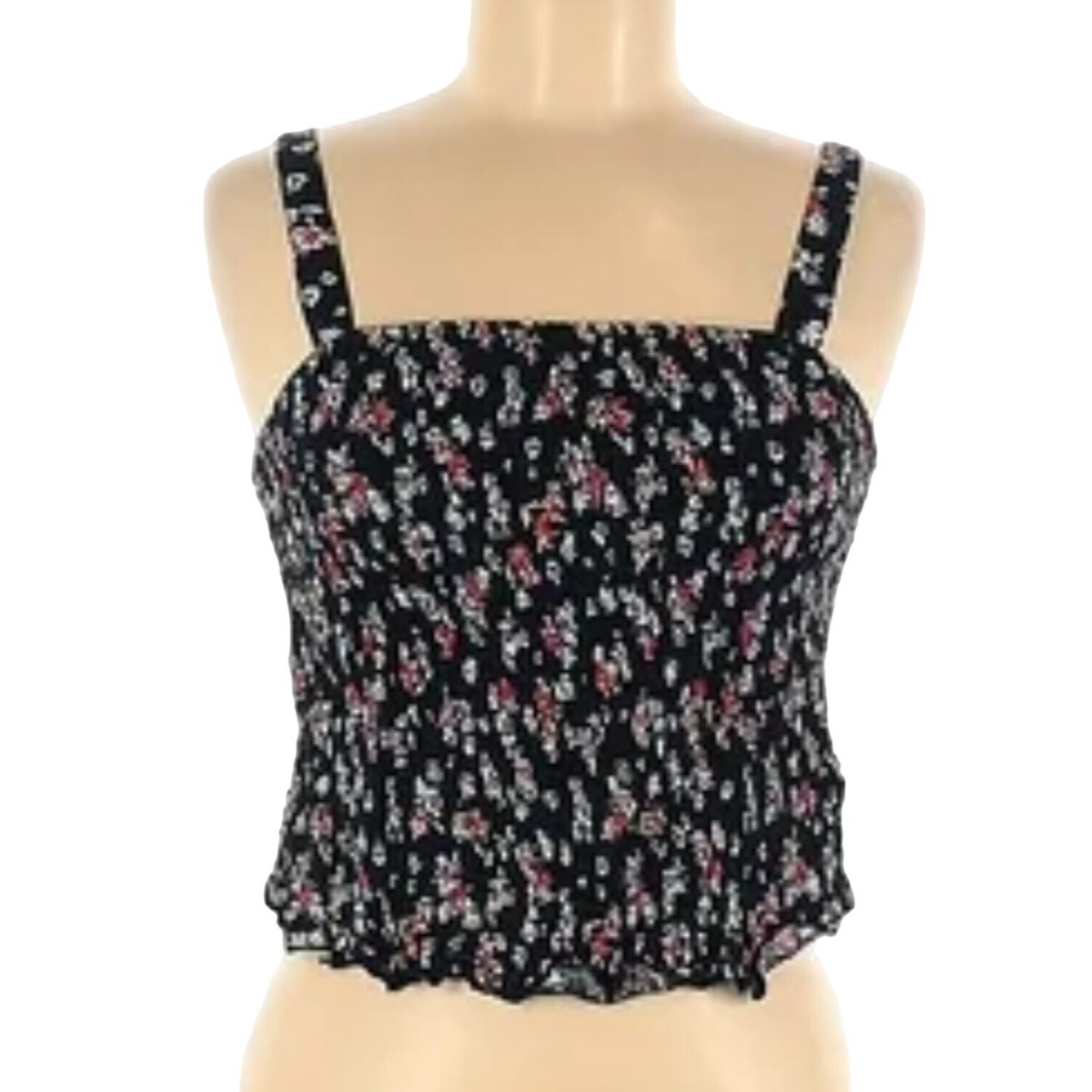 Torrid Top 5X Blue Tank Floral Smocked Feminine Boho Western Retro Preppy